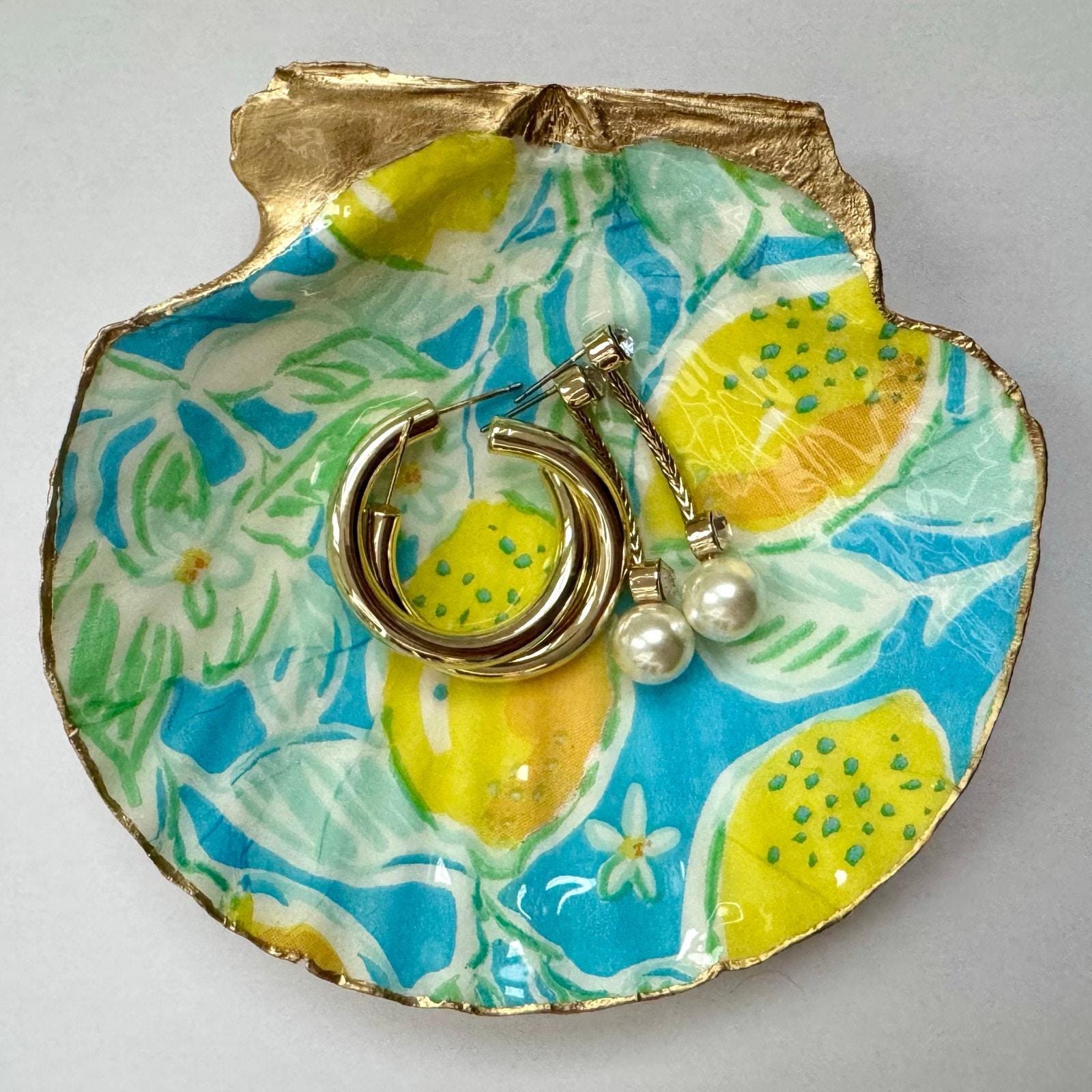 Alternate view of mediterranean blue lemon shell trinket dish