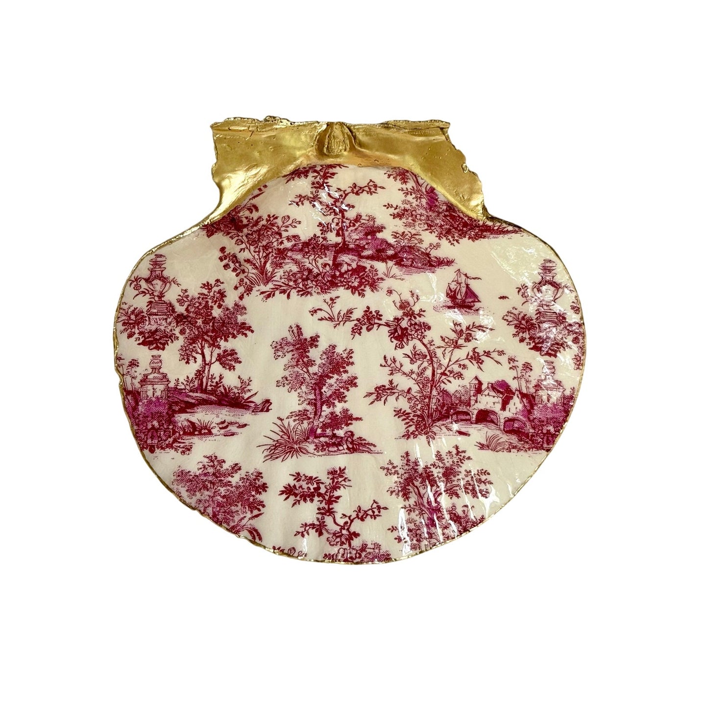 Magenta Toile Trinket Dish | French Country Jewelry Ring Holder| Grandmillennial