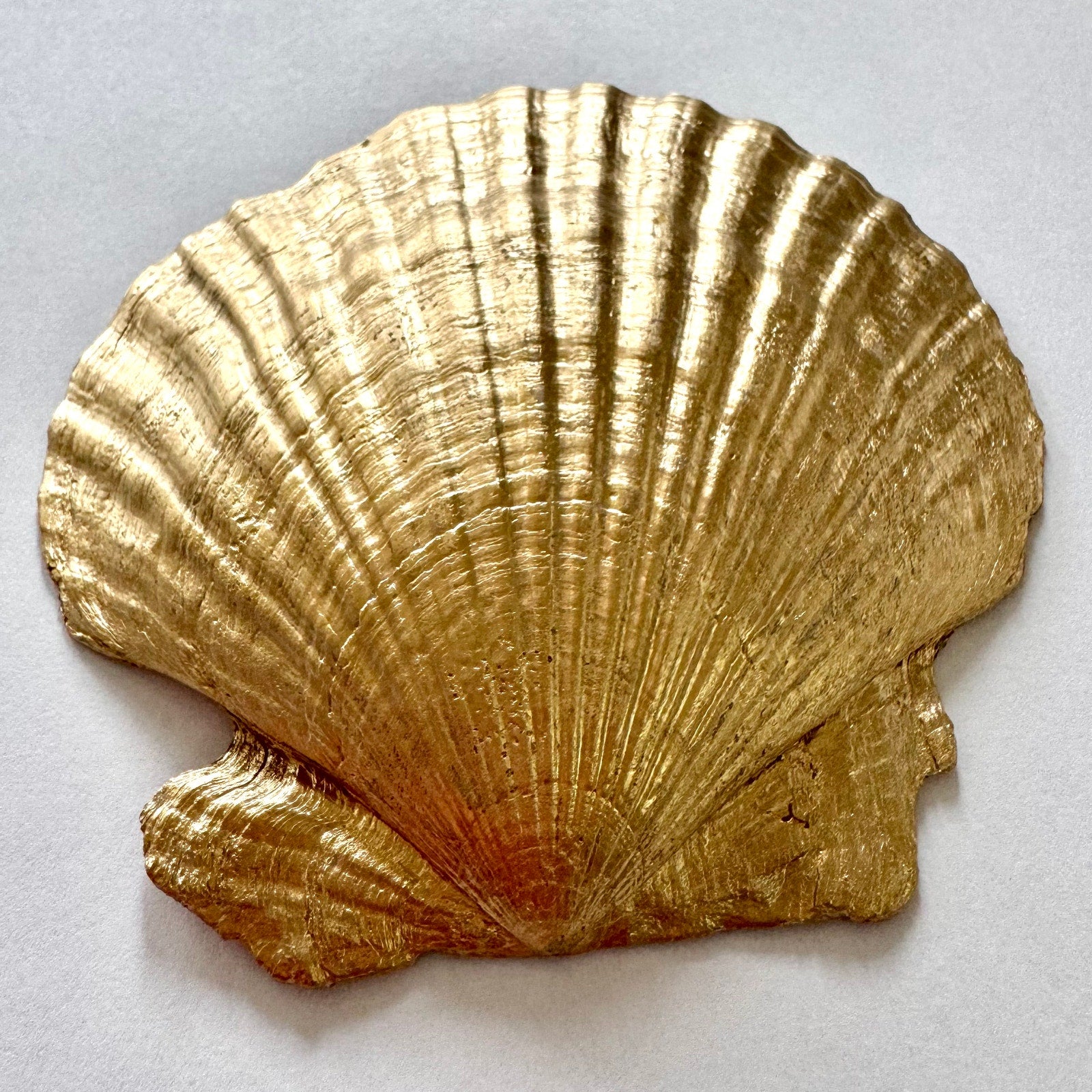 Vintage flower pot shell trinket dish shown from another angle