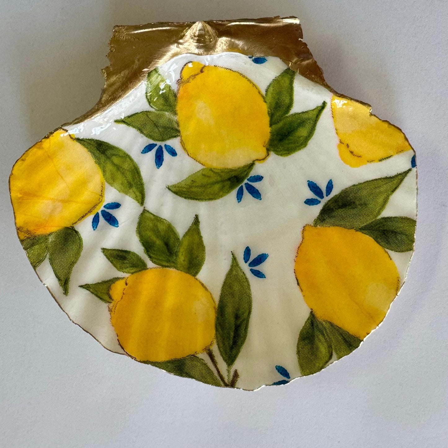Lemon Shell Jewelry Dish, Italian Coastal Decor, Lemon Ring Holder