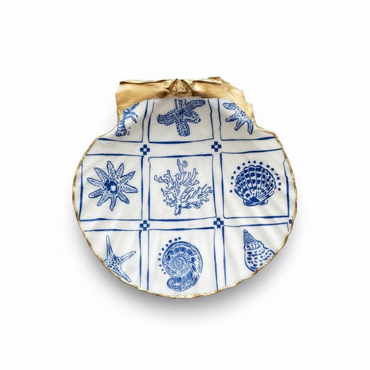 Sea Life Tile Ring and Jewelry Dish / Modern Coastal Decor