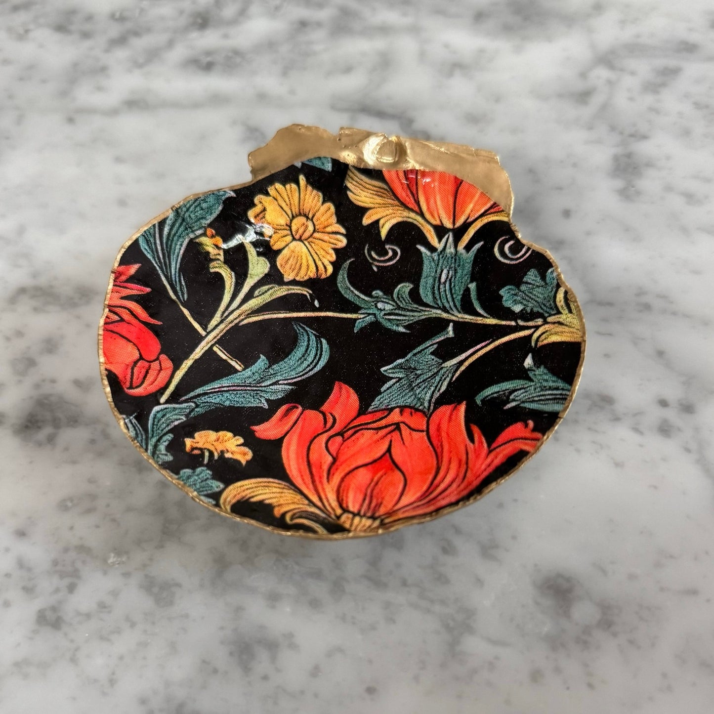 Additional view of william morris black floral shell trinket dish