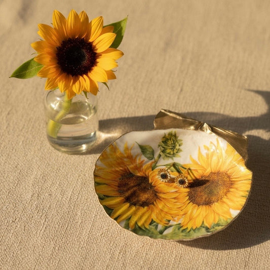 Sunflower shell trinket dish
