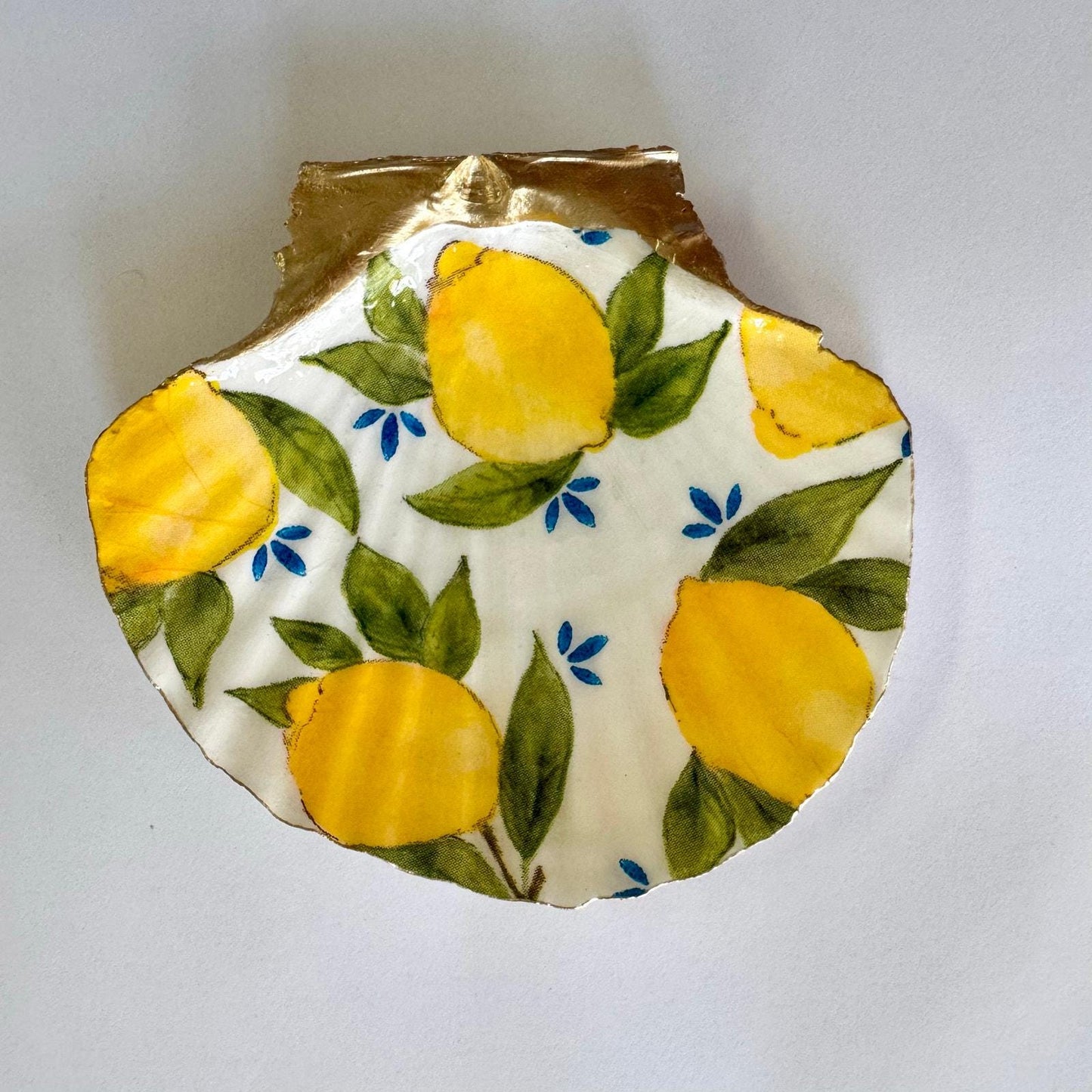 Lemon Shell Jewelry Dish, Italian Coastal Decor, Lemon Ring Holder